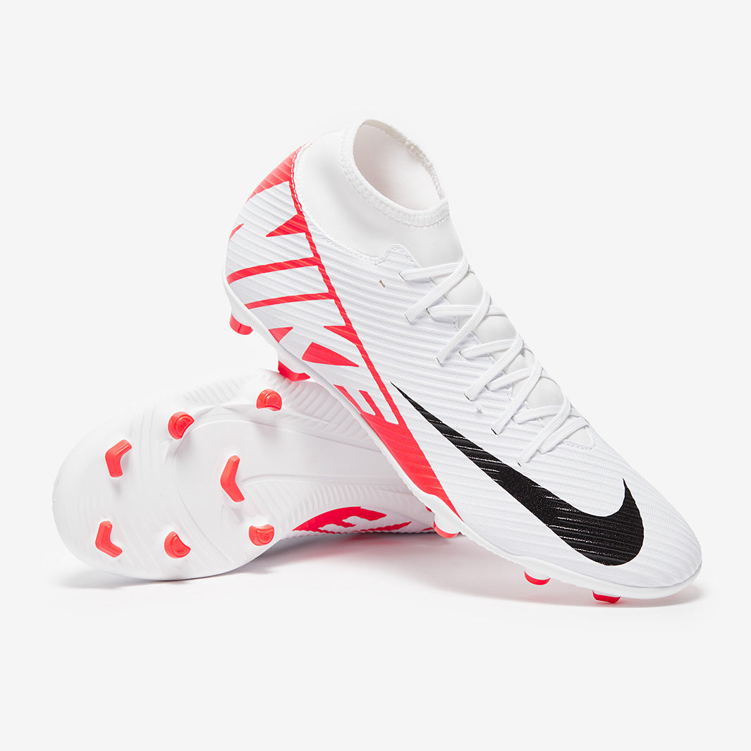 Nike サッカーシューズ ホワイト/レッド Nike Air Zoom Mercurial Superfly IX Club MG - White/Bright Crimson