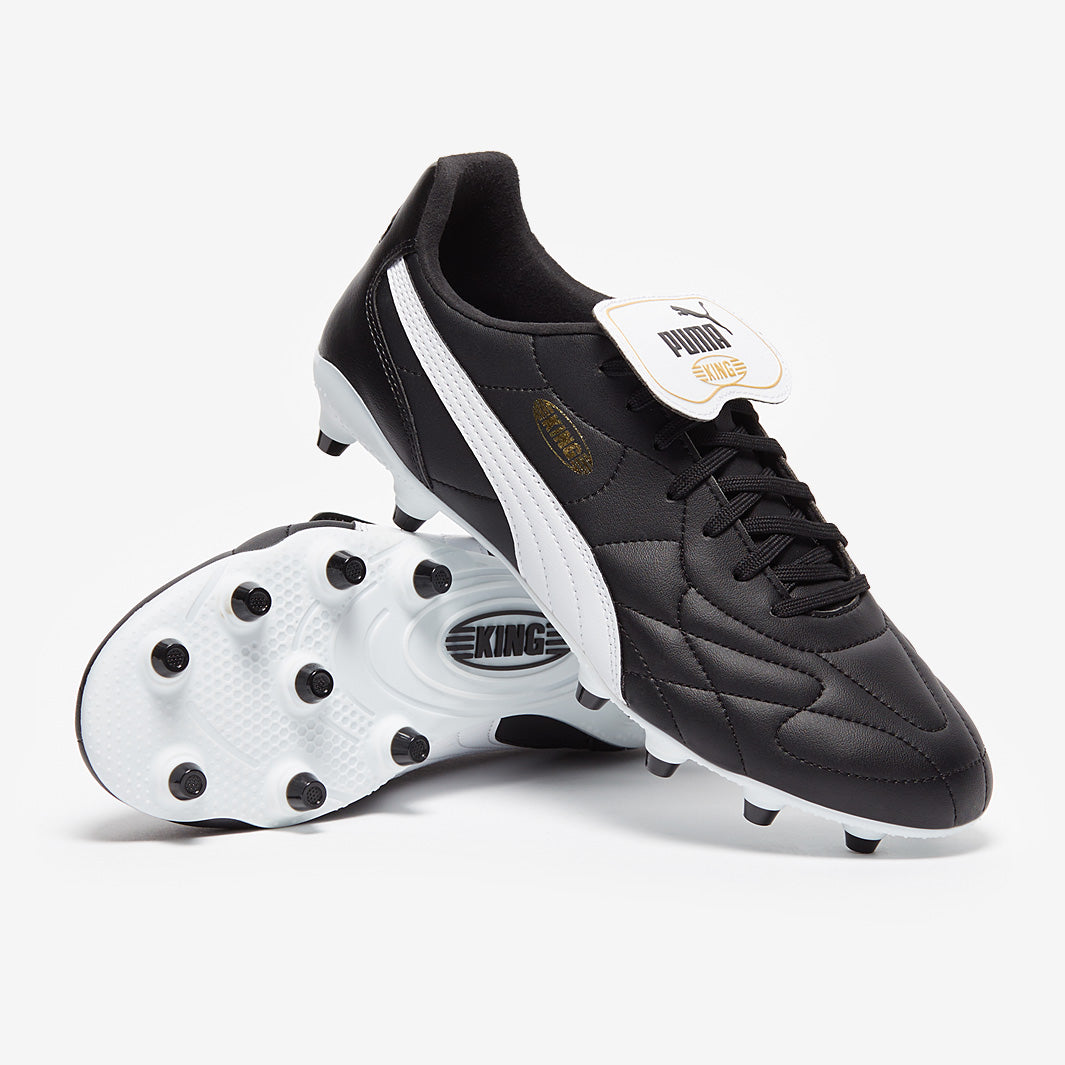 Puma King ブラック サッカーシューズ Puma King Platinum Firm Ground - Black/Black - Adult Cleats