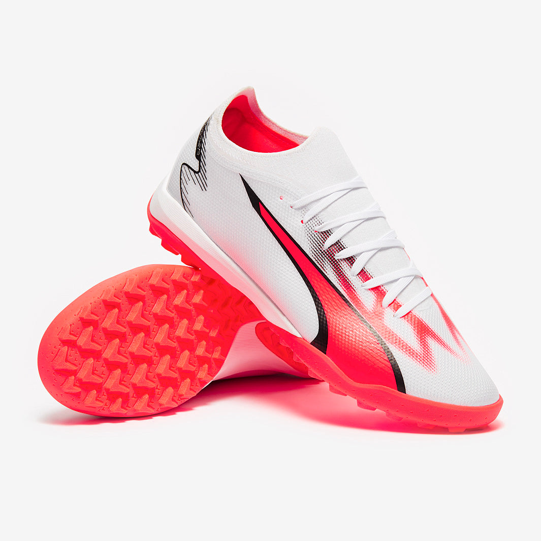 Puma PRO ゴルフシューズ ホワイト/レッド Puma Ultra 5 Pro Cage - Puma White/Puma Black/Glowing Red - Adult