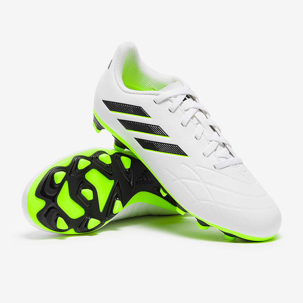 adidas Copa Pure.4 FG - White/Core Black/Lucid Lemon - Mens Boots