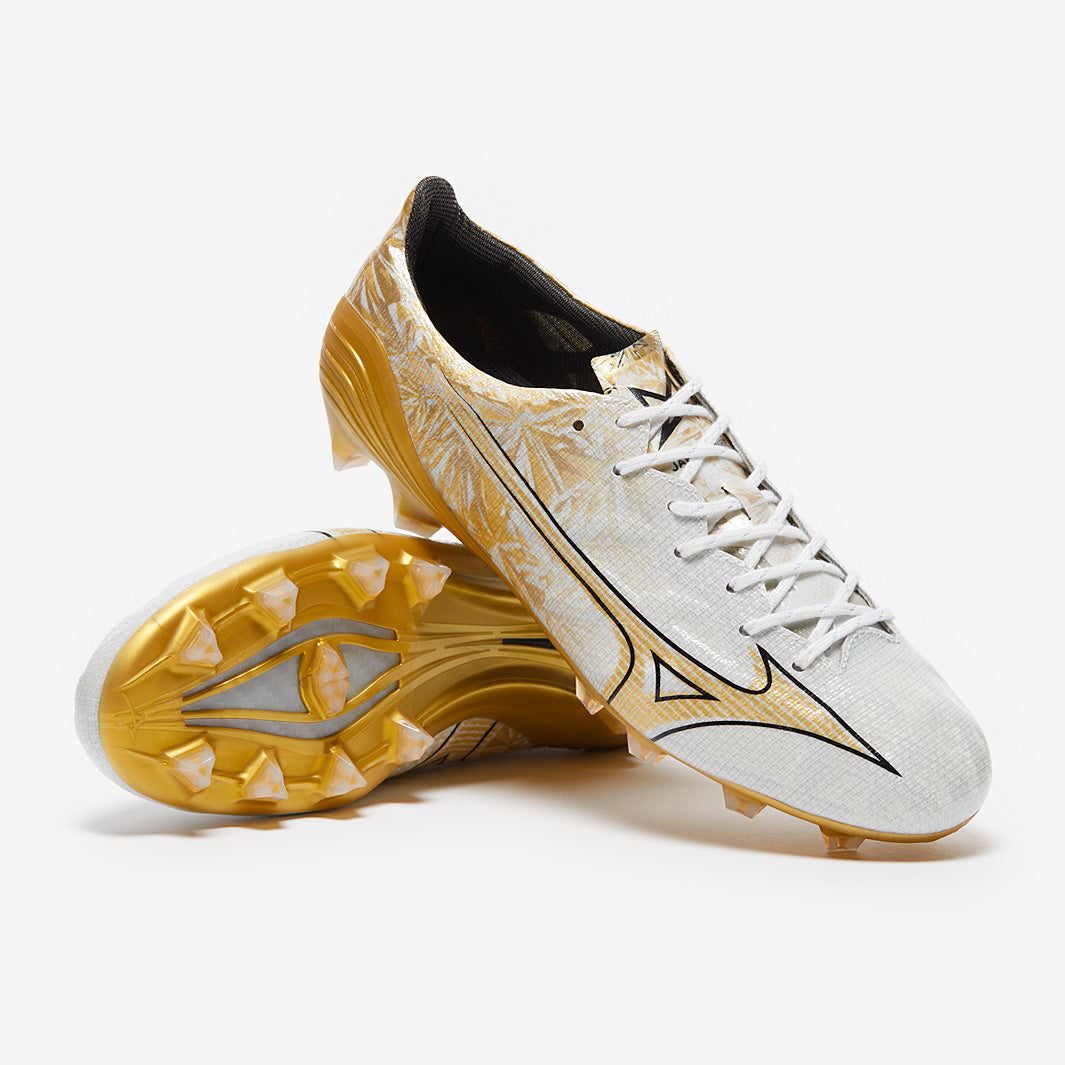 セルヒオ　Mizuno α JAPAN 　ホワイト/ゴールド Mizuno Alpha Made In Japan Firm Ground - White/GE Gold/Black