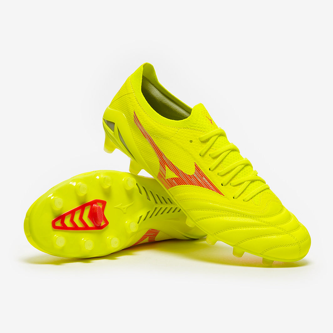 Mizuno Morelia Neo 蛍光イエロー Mizuno Morelia Neo IV Beta Elite Firm Ground - Safety Yellow/Fiery