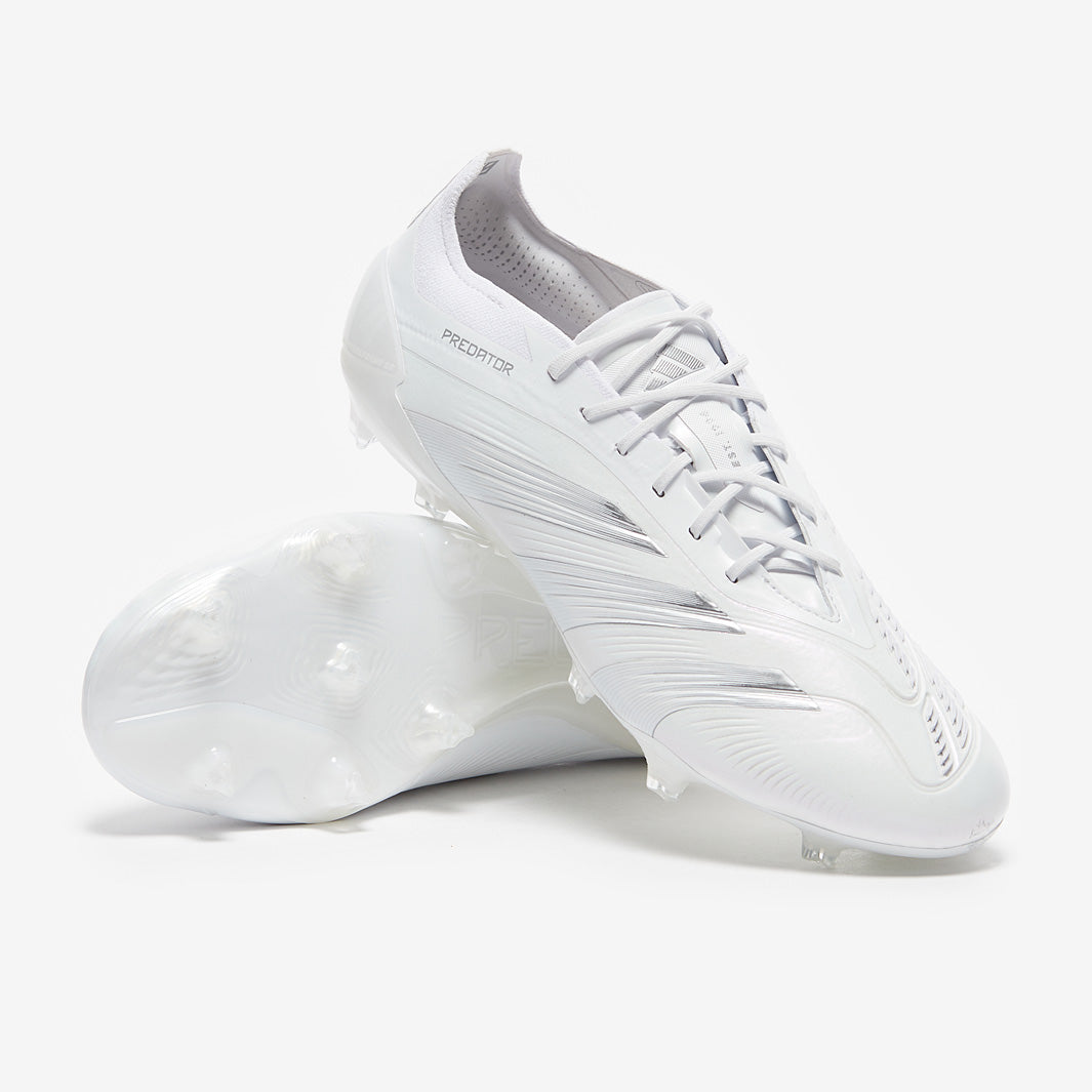 adidas Predator Elite Laced Firm Ground - White/Silver Met/White