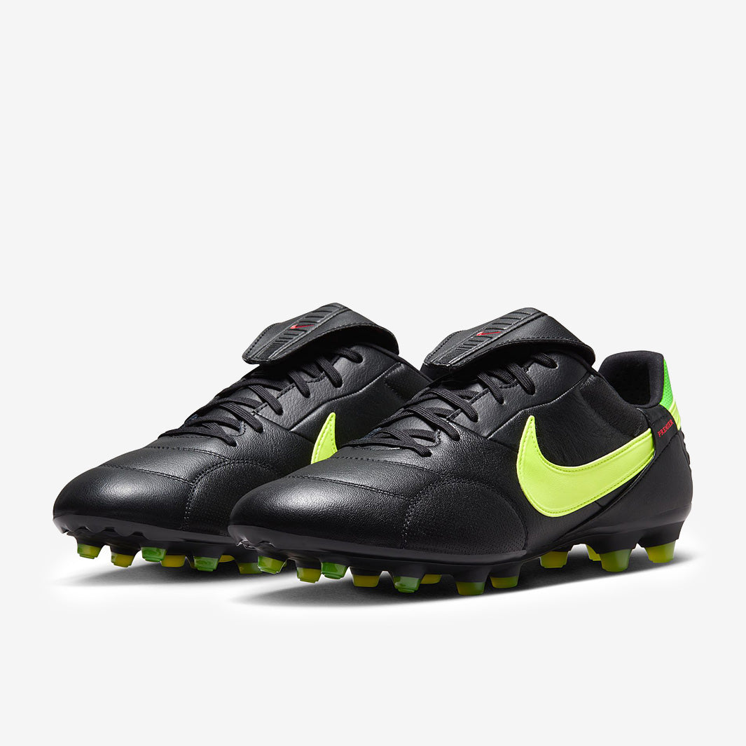 Nike サッカーシューズ ブラック/グリーン Nike The Premier III Firm Ground - Black/Volt/Green Strike/Bright