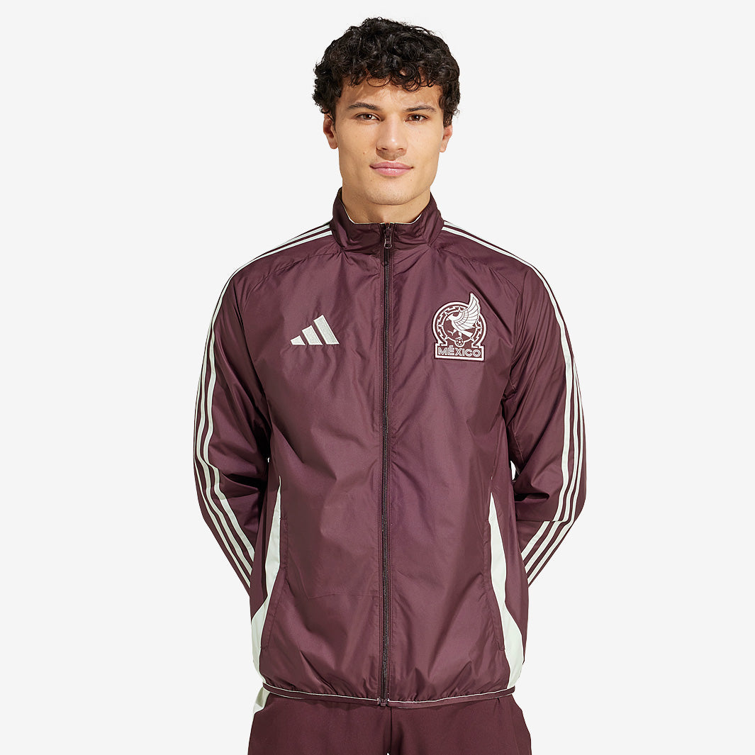 adidas Mexico 2024 Anthem Jacket - Dark Burgundy/Linen Green