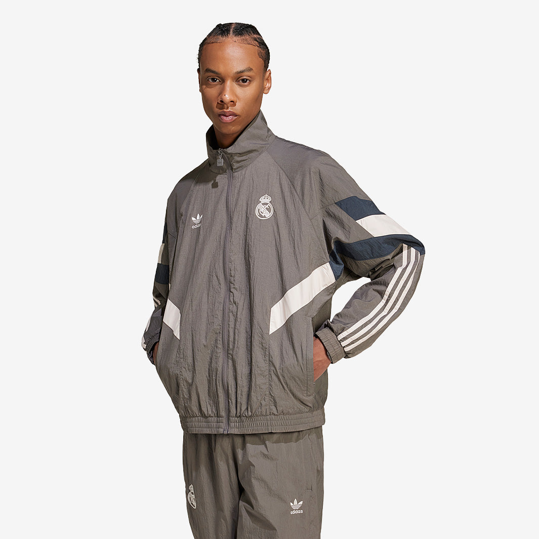 【ADIDAS/アディダス】 REAL MADRID TRACK ジャケット adidas Originals Real Madrid Track Top - Charcoal/Dark Grey - Mens