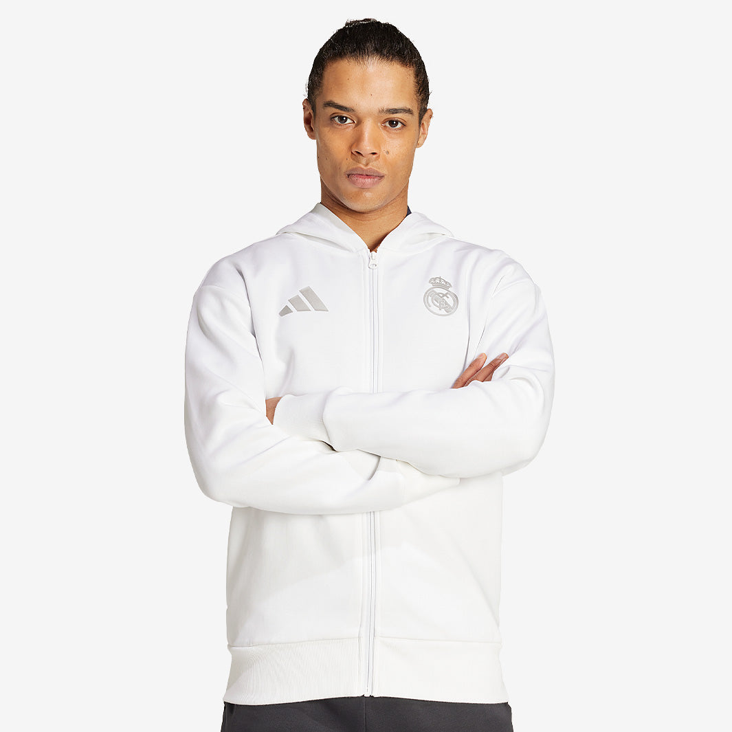adidas Real Madrid 24/25 Anthem Jacket - White - Mens Replica