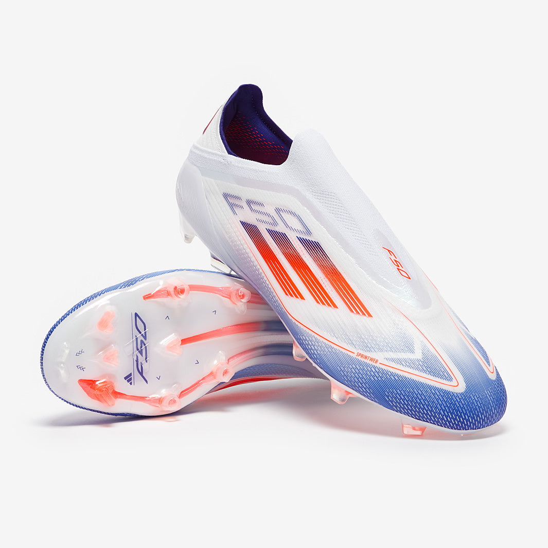 adidas F50 Elite Laceless Firm Ground - Ftwr White/Solar Red/Lucid
