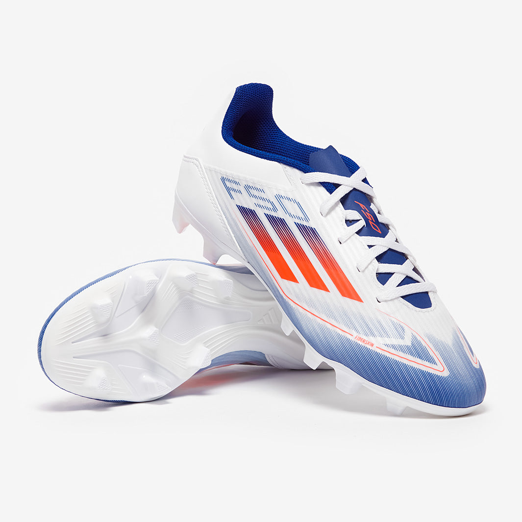 adidas F50 Club Firm Ground - Ftwr White/Solar Red/Lucid Blue