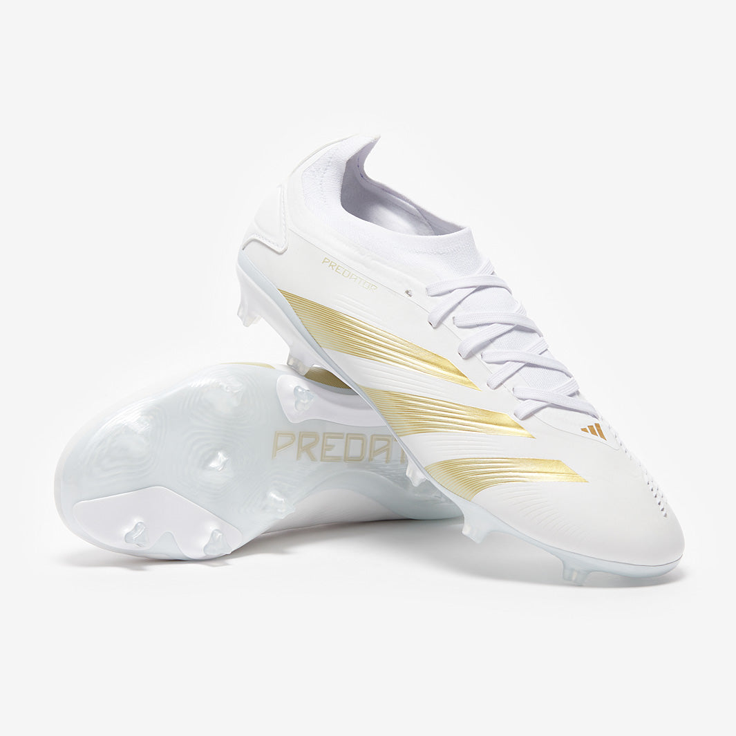 adidas Predator Pro Firm Ground - Ftwr White/Gold Met/Sandy Beige