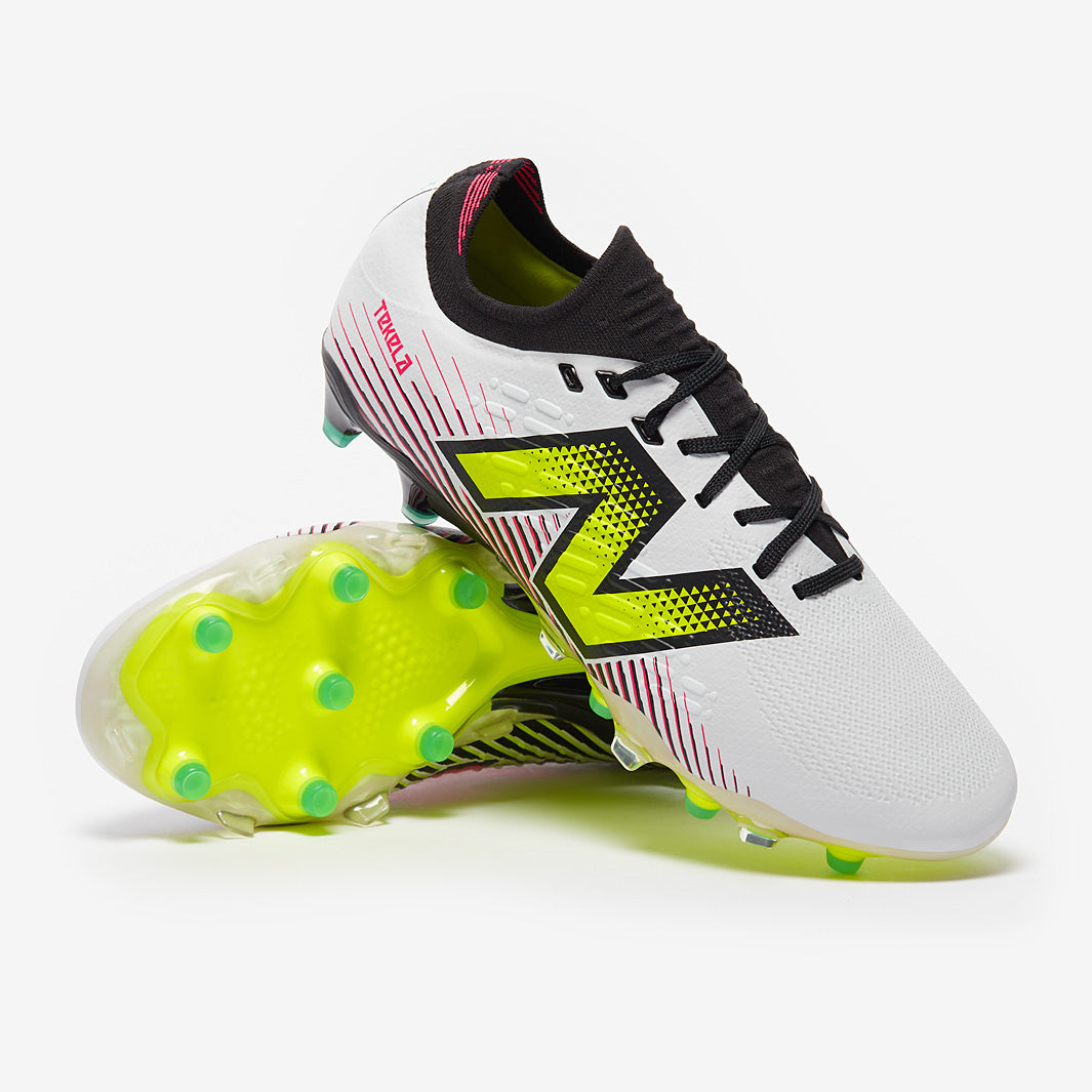 New Balance Tekela サッカーシューズ New Balance Tekela V4+ Pro Wide Firm Ground - White/Pink/Lime