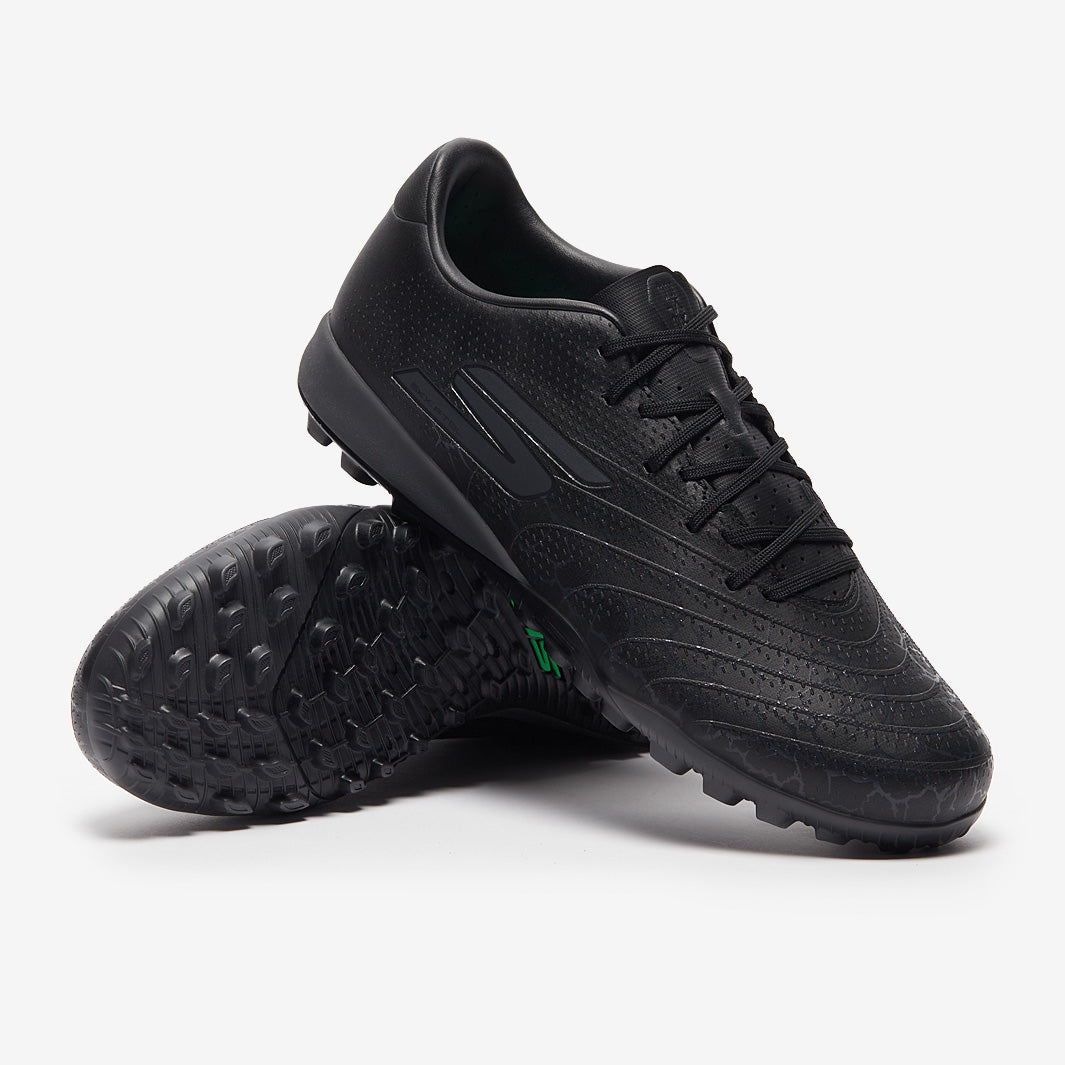 SKECHERS ブラック スパイク Skechers SKX 01 Academy Turf - Black/Silver - Adult Boots