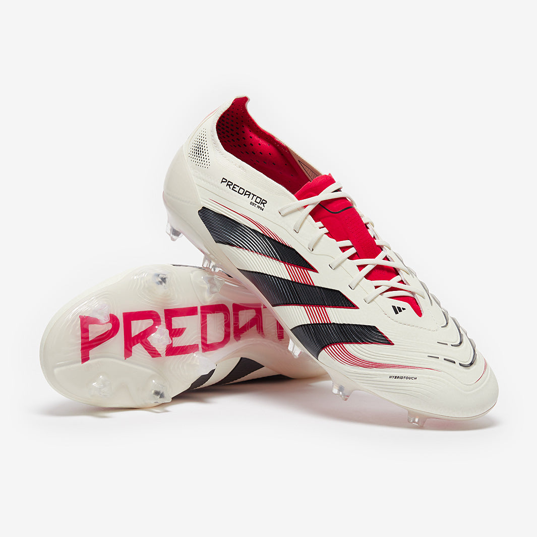 adidas Predator Elite Firm Ground - Off White/Core Black/Pure Ruby