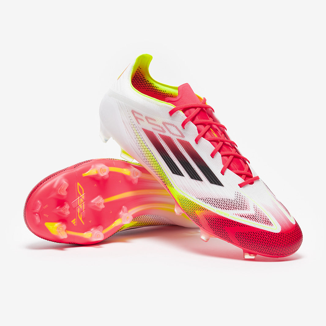 adidas F50 Elite Firm Ground - White/Black/Solar Yellow - Adult Cleats