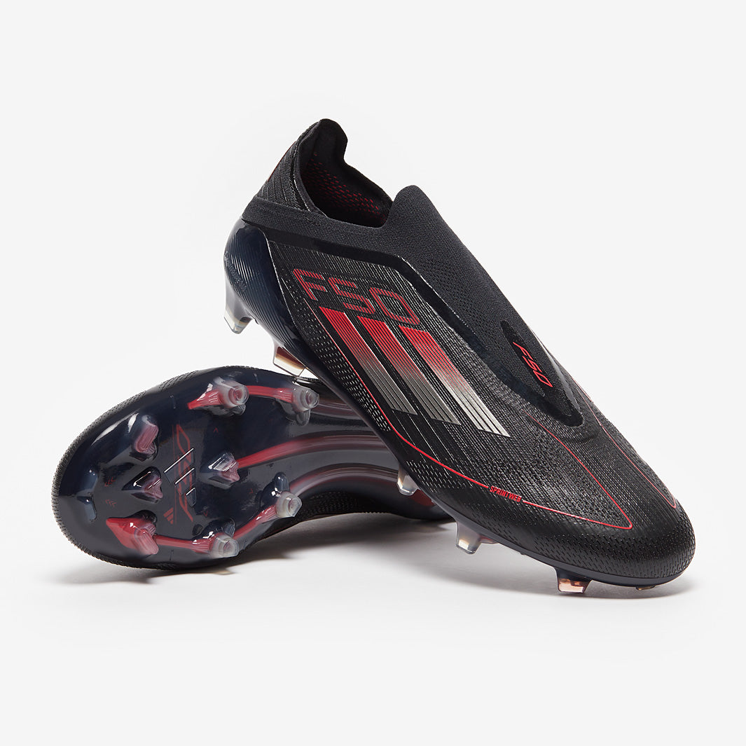adidas F50 Elite Laceless Firm Ground - Black/Iron Met./Lucid Red