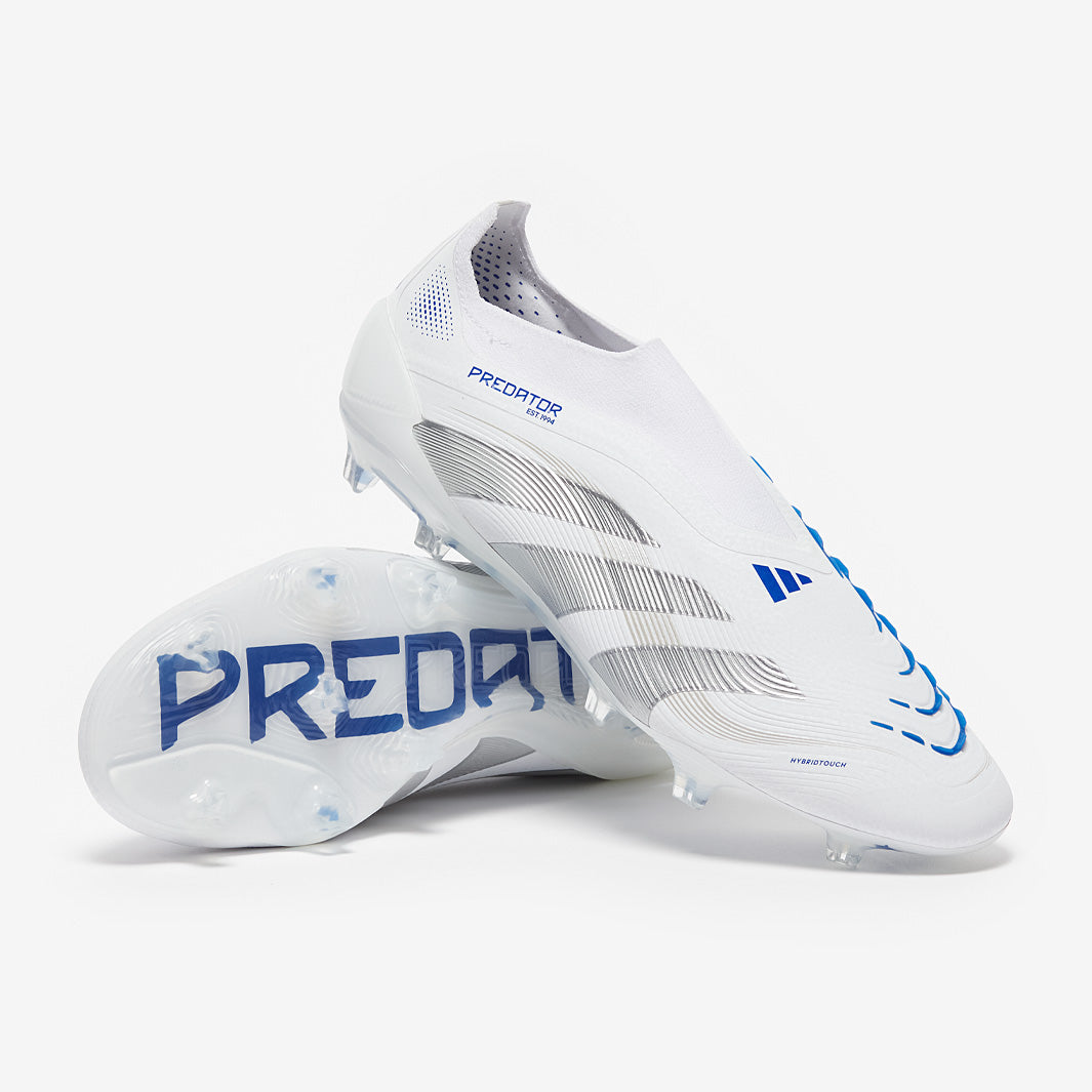 adidas Predator Elite Laceless Firm Ground - White/Silver Met