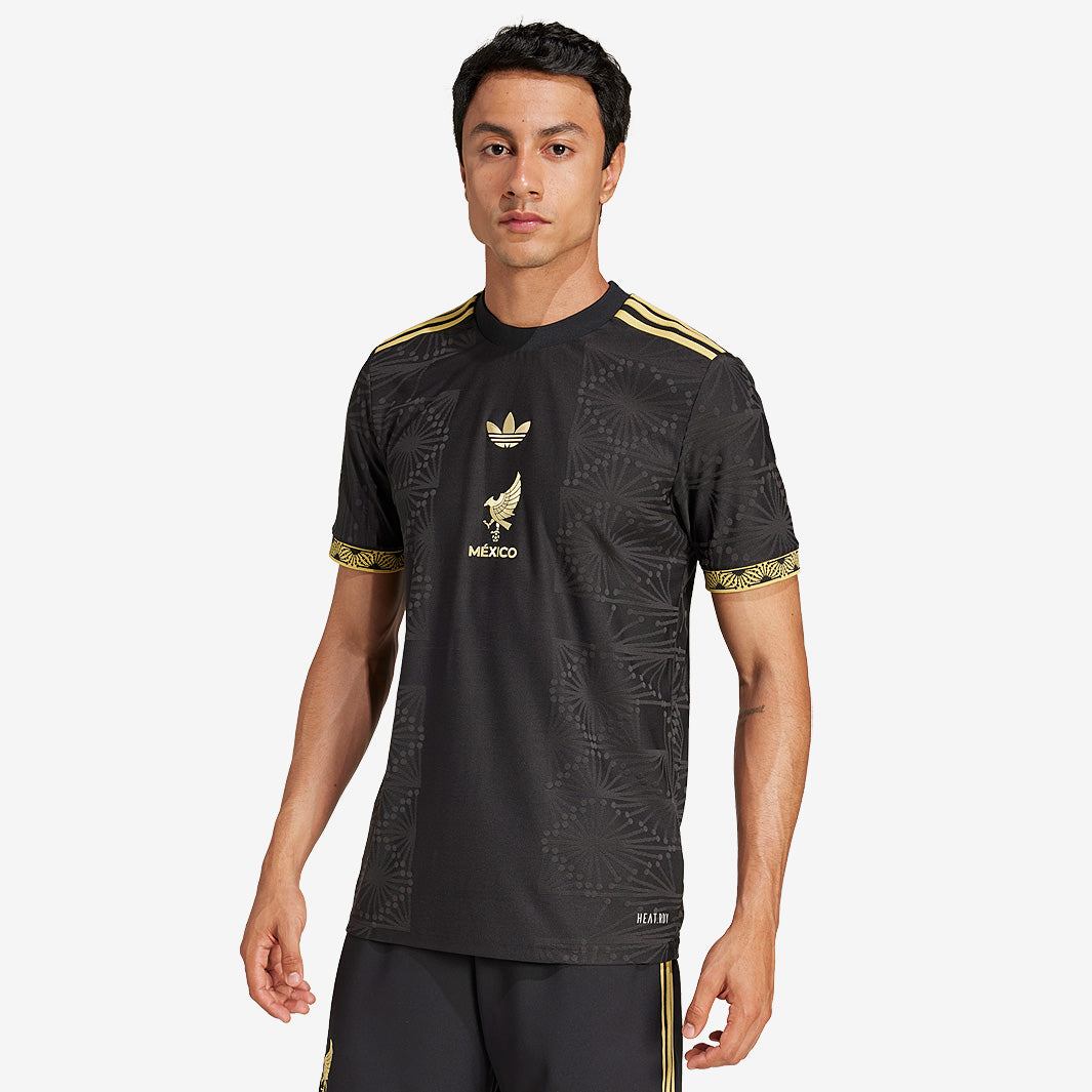 adidas Originals Mexico 2025 Gold Jersey - Black - Mens Replica
