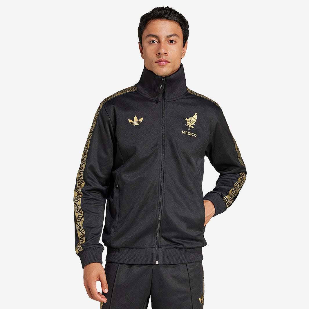 adidas Originals Mexico 2025 Gold Track Top - Black - Mens Replica
