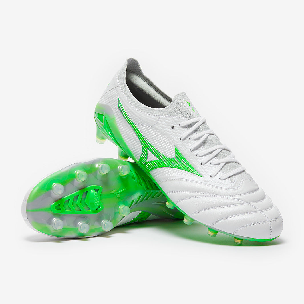 Mizuno Morelia Neo IV Beta Made in Japan Firm Ground - White/Neon