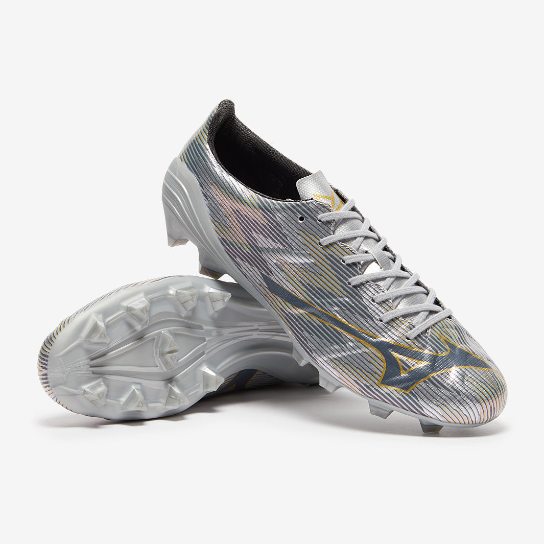Mizuno Alpha II Pro Firm Ground - Galaxy Silver/Gold/Gold - Adult