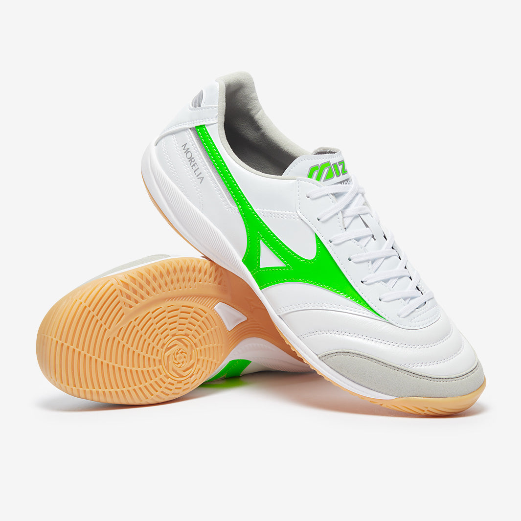 Mizuno Morelia サッカーシューズ ホワイト/グリーン MIZUNO（ミズノ） モレリア2 スーパーホワイトパール×グリーン