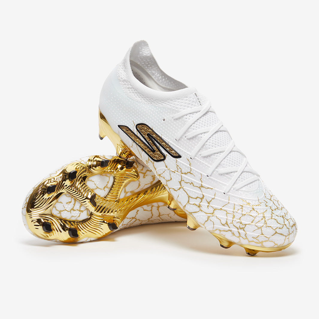 Skechers SKX 01 Elite Firm Ground - White/Gold - Adult Cleats