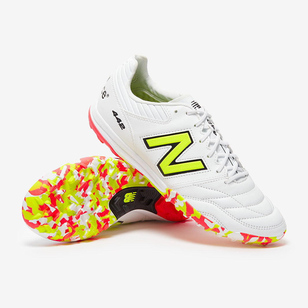New Balance 442 V2 Pro Turf - White/Energy Red/Hi-Lite Yellow