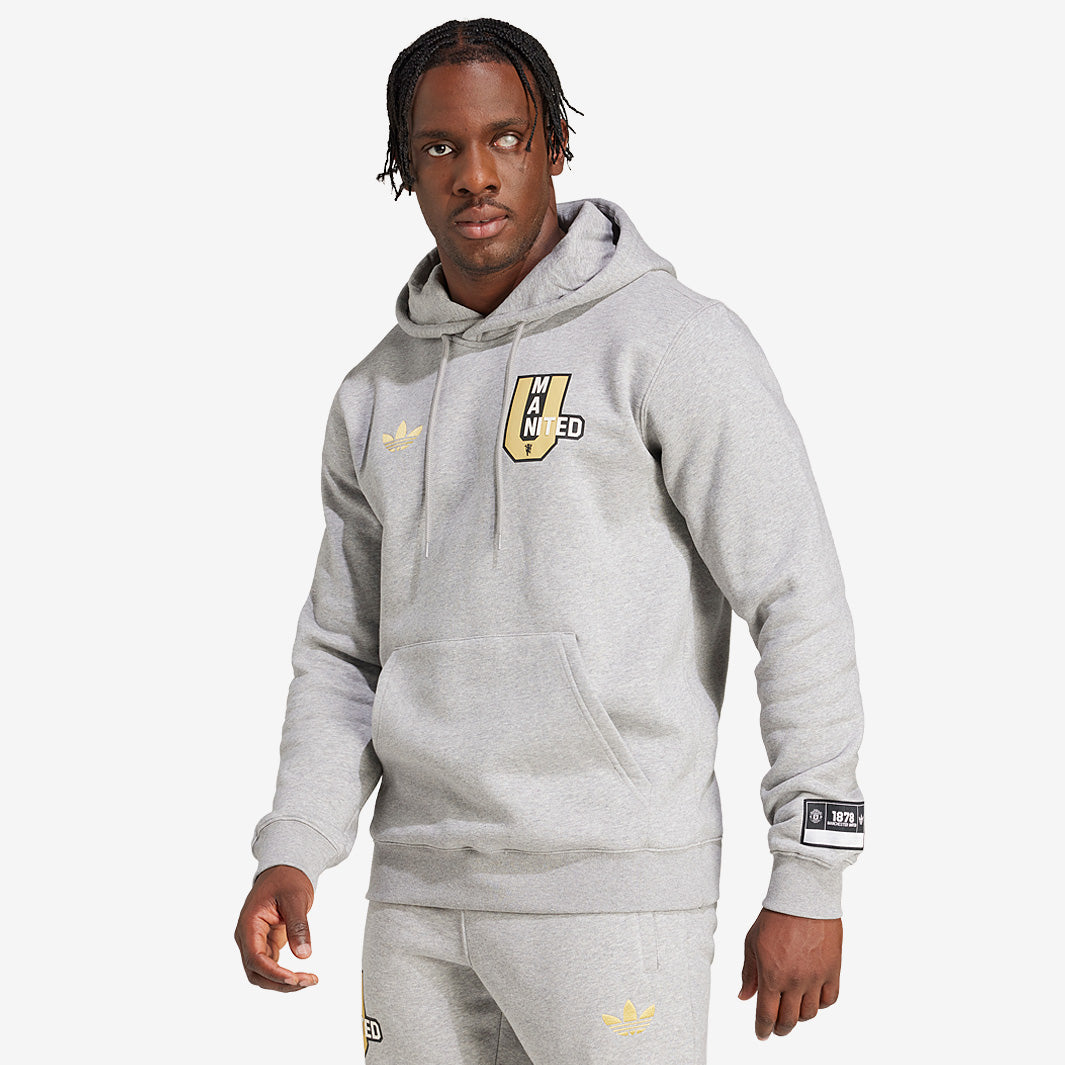 adidas Manchester United 24/25 VRCT Hoodie - Medium Grey Heather - Mens  Replica, image size:1065x1065