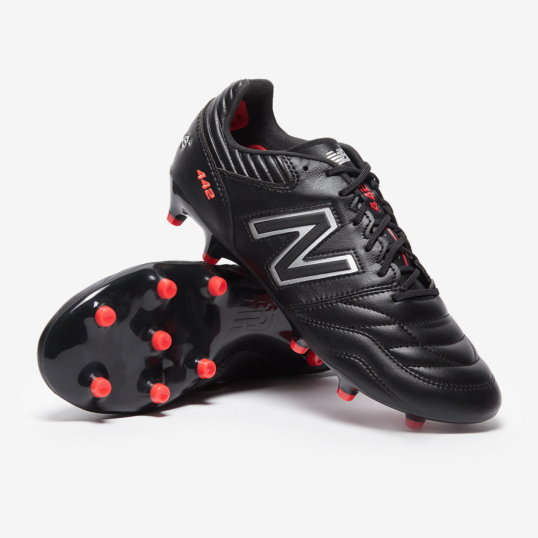 New Balance 442 V2 Pro Wide Firm Ground - Black/White/Red - Adult