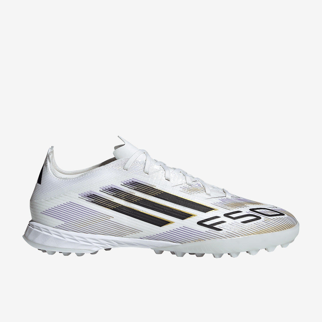 アディダス F50 プロ TF adidas F50 Pro Turf - White/Core Black/Met Gold - Adult Cleats
