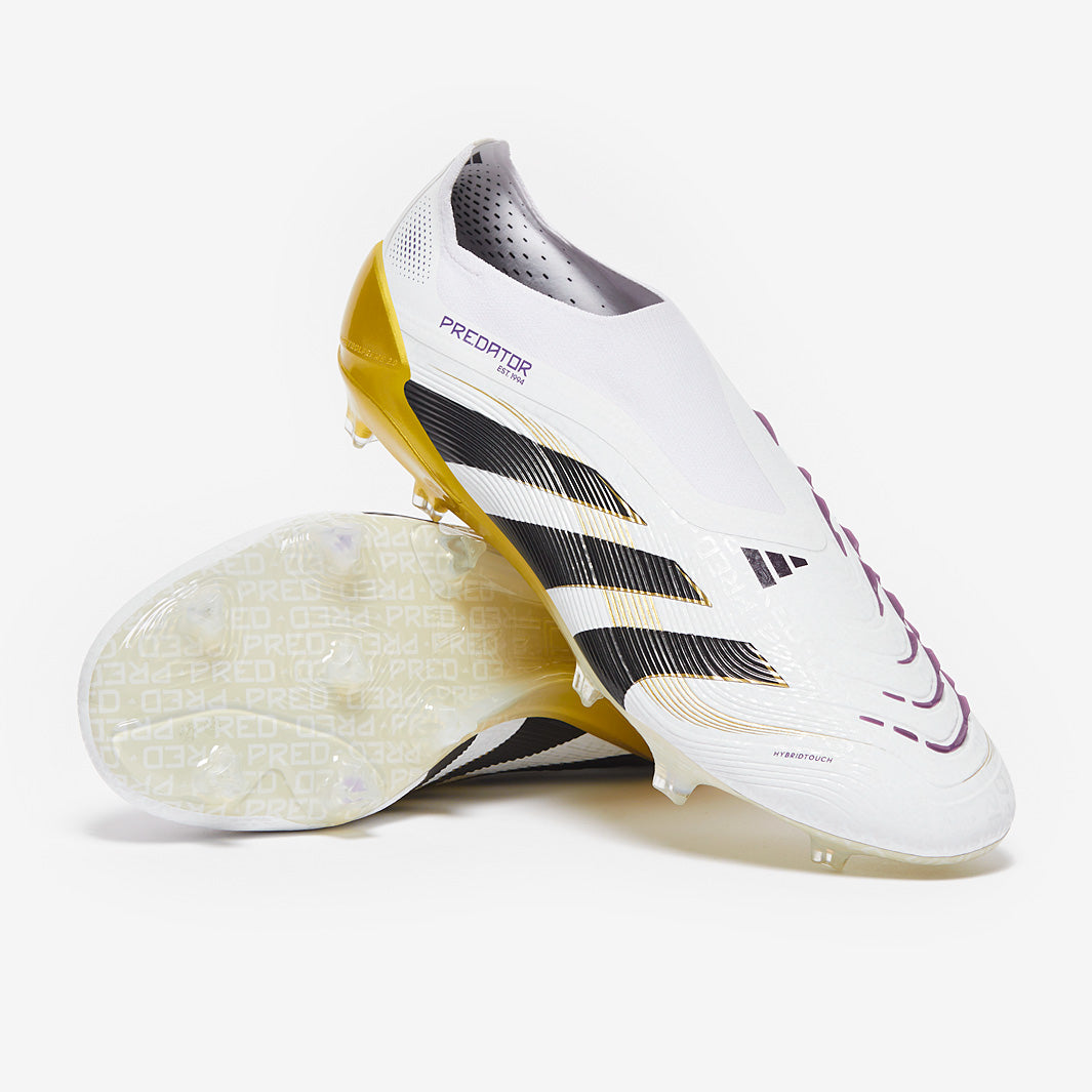 adidas Predator Elite Laceless Firm Ground - White/Core Black/Met