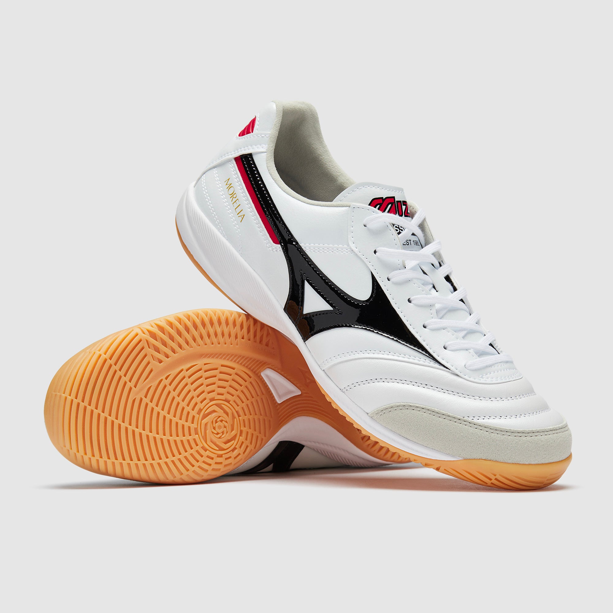 Mizuno Morelia Sala Elite Indoor - White/Black/Chinese Red - Adult