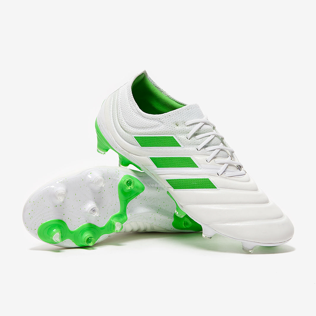 adidas Copa 19.1 FG - White/Solar Lime/White - Firm Ground - Mens