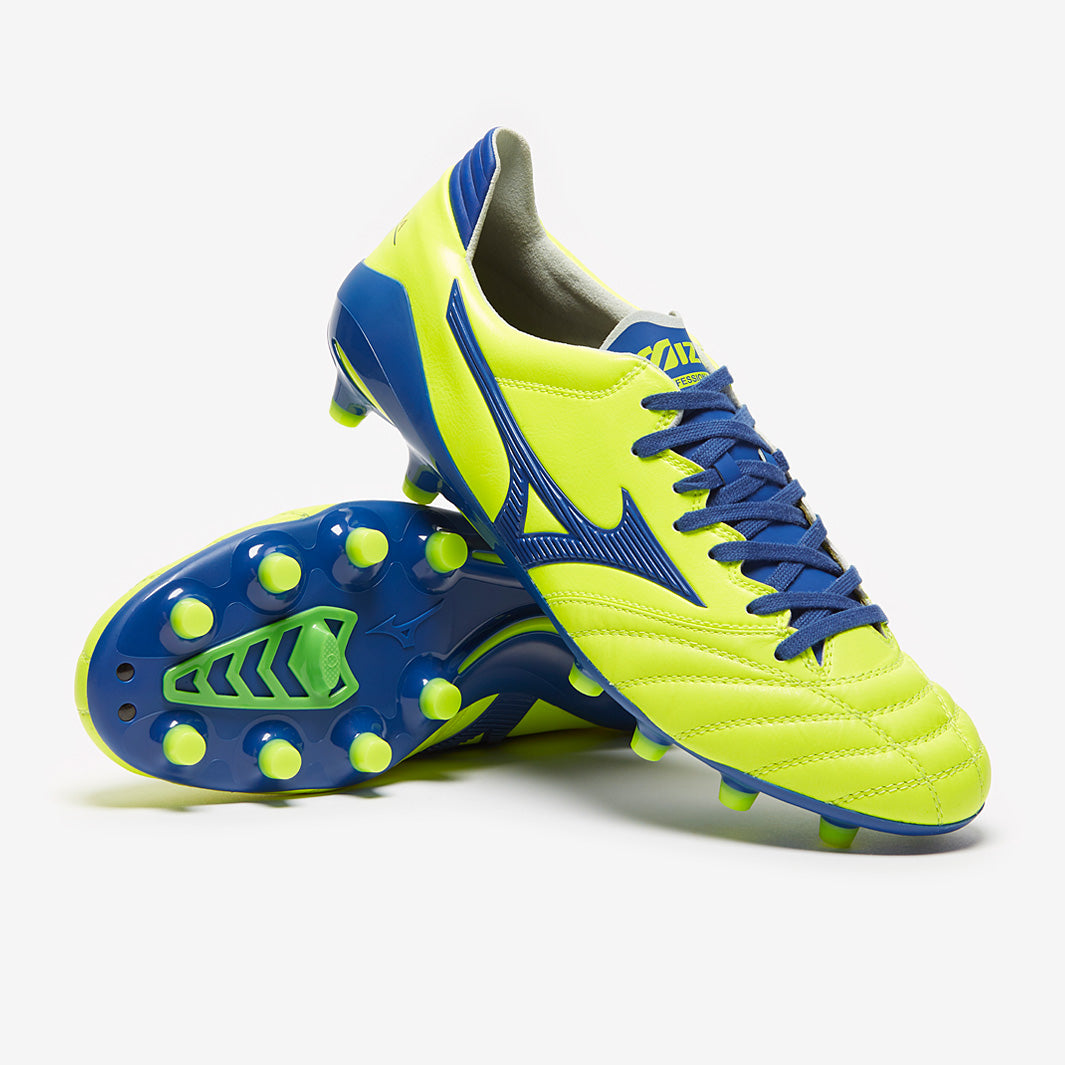 Mizuno Morelia Neo II サッカーシューズ Mizuno Morelia Neo II Made In Japan FG - Safety Yellow/True Blue