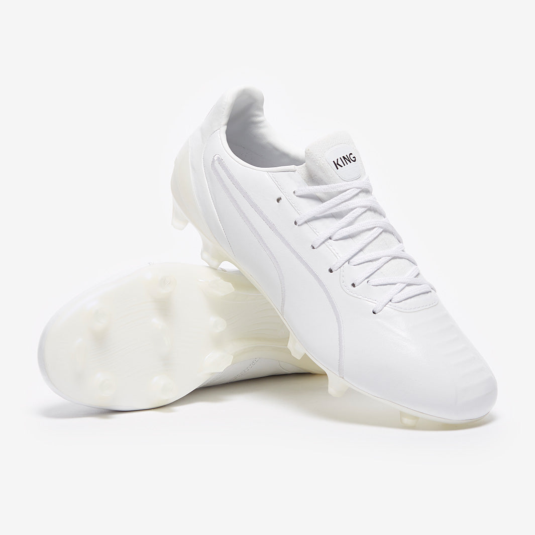Puma King Platinum FG/AG - White/White - Firm Ground - Mens Soccer