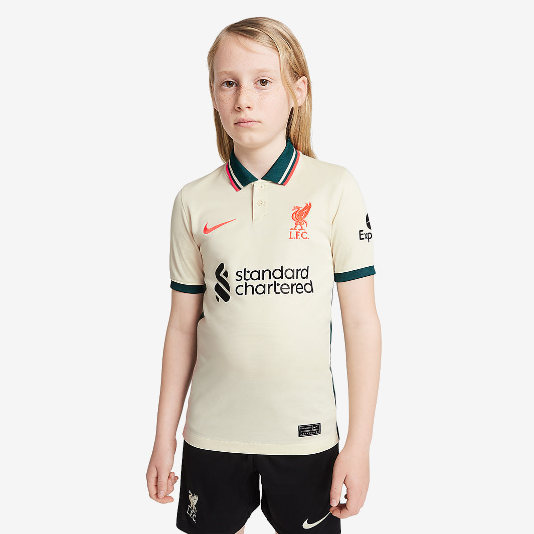 Nike Liverpool 21/22 Kids Away Stadium SS Jersey - Pale Ivory