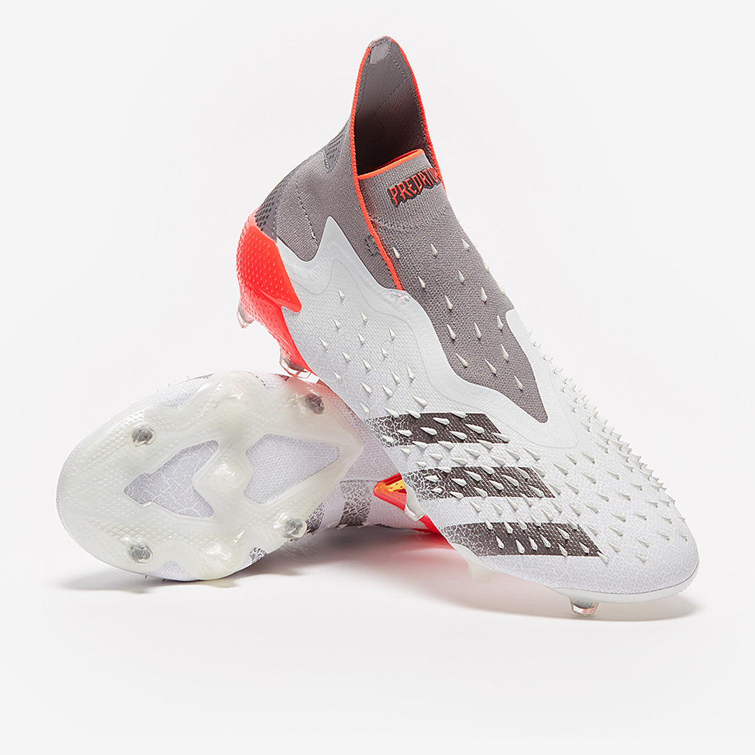 PREDATOR… adidas Predator Freak+ FG - White/Iron Metallic/Solar Red - Mens