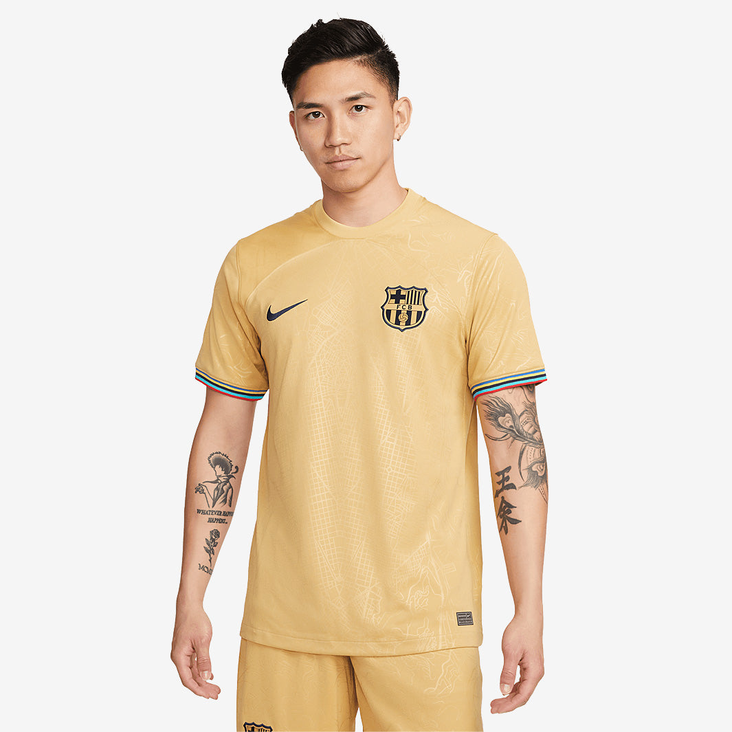 Nike FC Barcelona 22/23 Away Stadium SS Jersey - Club Gold