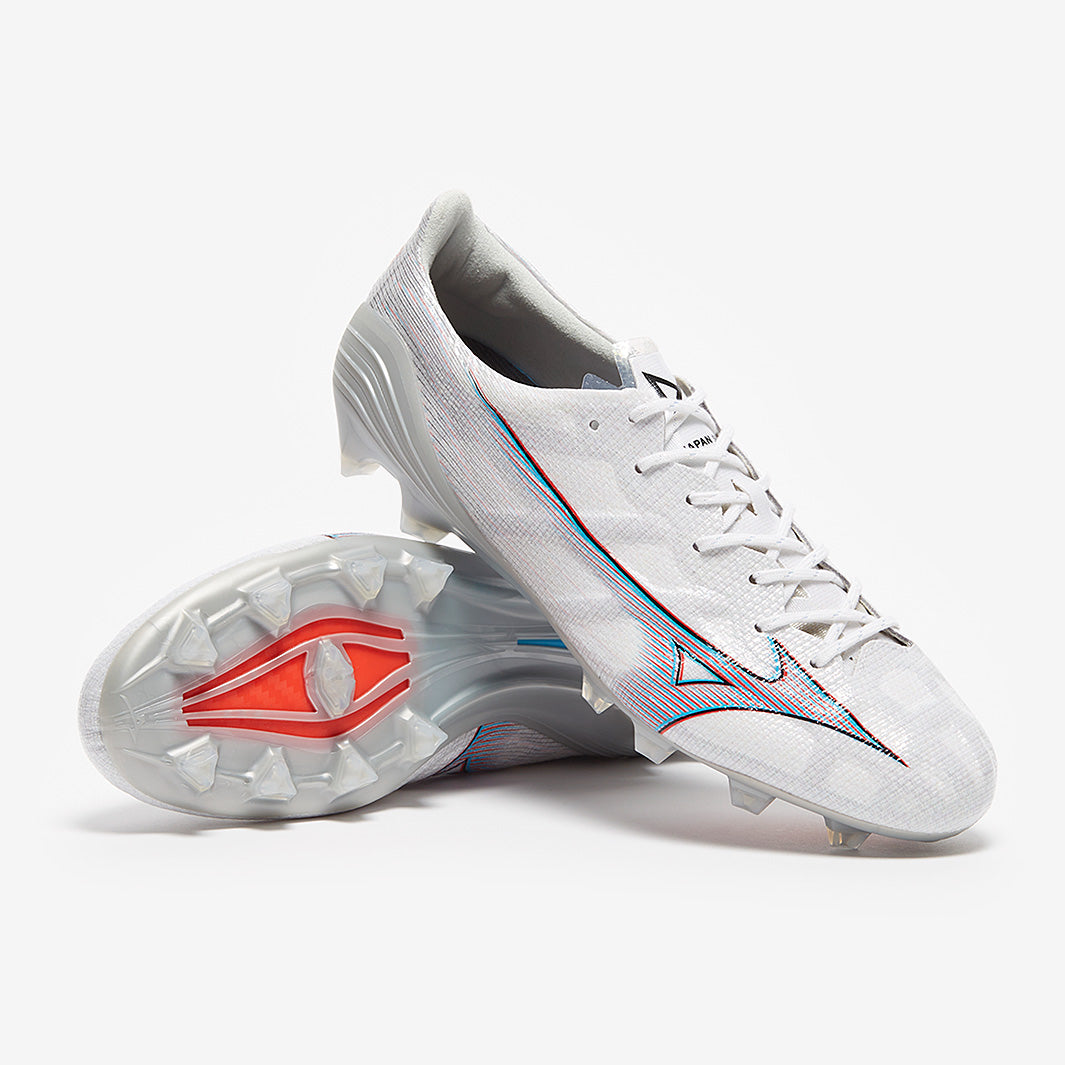 Mizuno Alpha Made In Japan FG - White/Ignition Red - Mens Boots