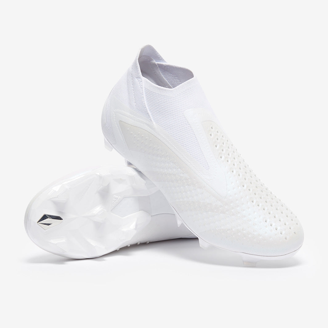 adidas Predator サッカーシューズ ホワイト adidas Predator Accuracy+ FG - White/White/White - Mens Boots