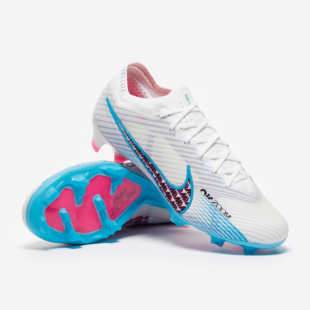 Nike Zoom サッカーシューズ ホワイト/ピンク/ブルー FG Nike Air Zoom Mercurial Vapor XV Elite FG - White/Baltic Blue/Pink