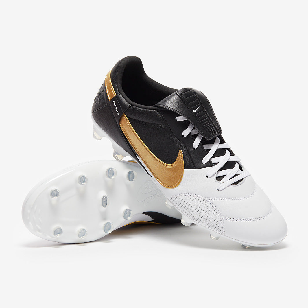 Nike The Premier III FG - White/Metallic Gold/Black - Mens Boots