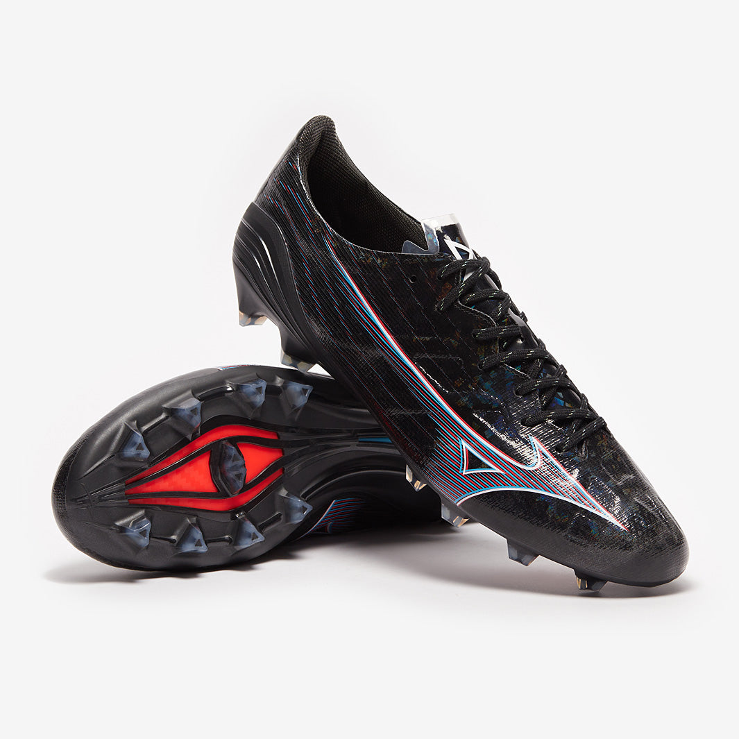 Mizuno Alpha Elite FG - Black/Ignition Red - Mens Cleats