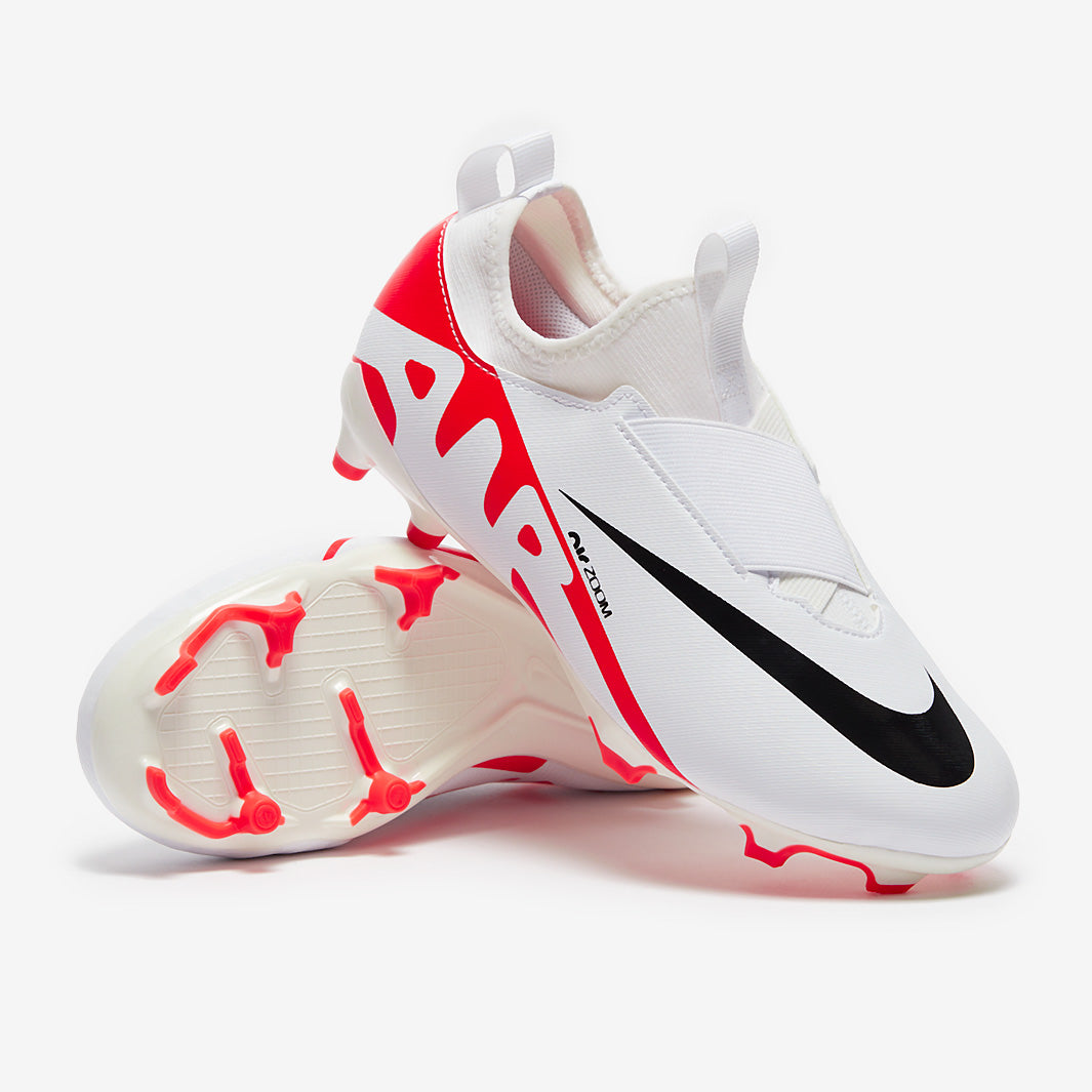 Nike サッカーシューズ ホワイト/レッド Nike Kids Air Zoom Mercurial Vapor XV Academy MG - White/Bright