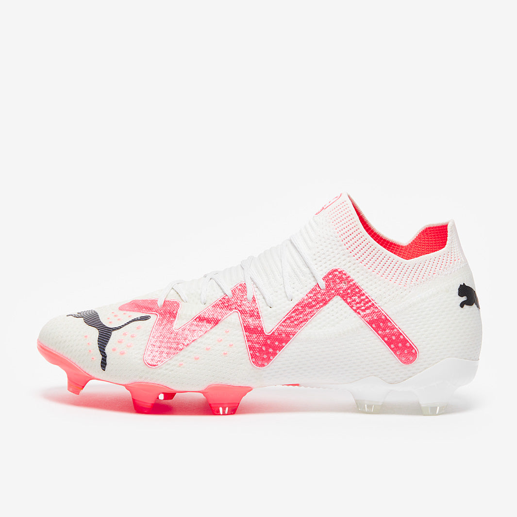 Puma Future Ultimate FG/AG - Puma White/Fire Orchid - Mens Cleats