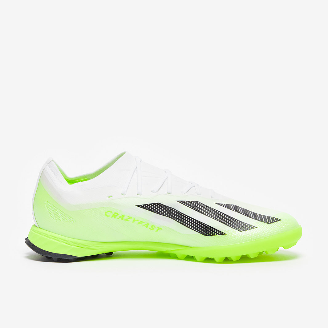 adidas X Crazyfast.1 TF - White/Core Black/Lucid Lemon - Mens Boots