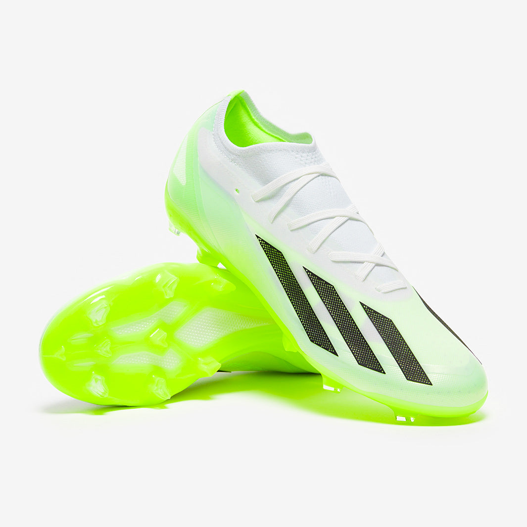 adidas X Crazyfast.2 FG - White/Core Black/Lucid Lemon - Mens Boots