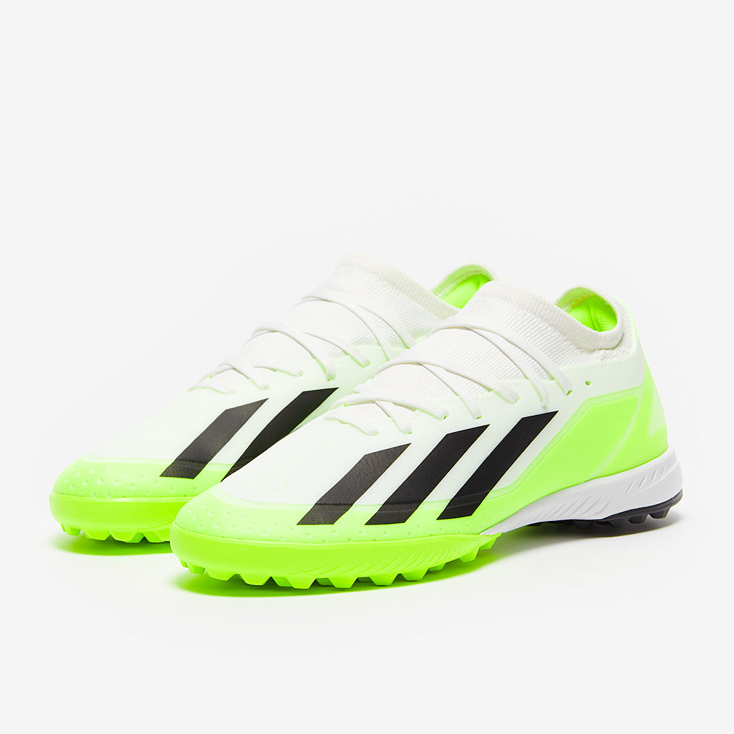 adidas X Crazyfast.3 TF - White/Core Black/Lucid Lemon - Mens Boots