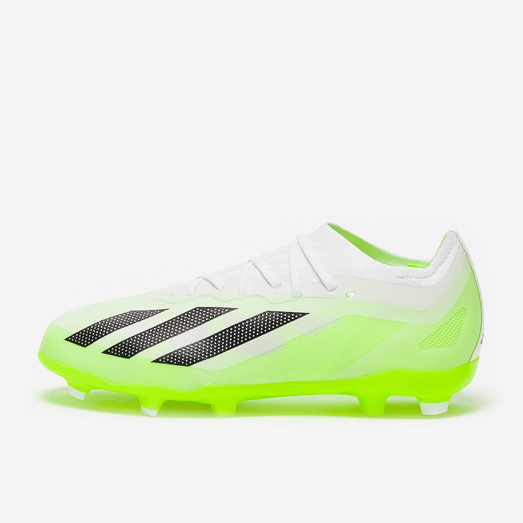 adidas Kids X Crazyfast.1 FG - White/Core Black/Lucid Lemon