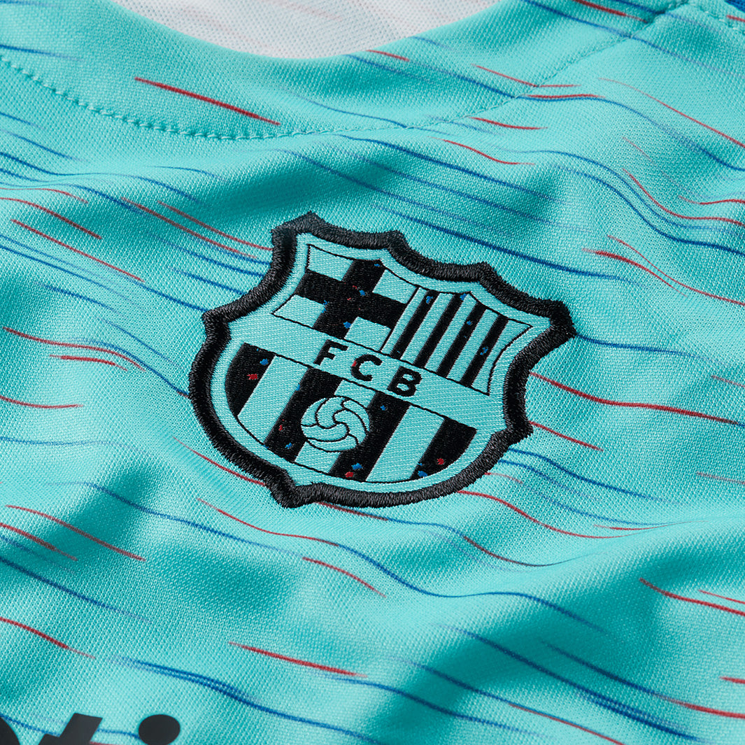 Nike FC Barcelona Kids Dri-Fit Stadium Third SS Shirt - Light Aqua